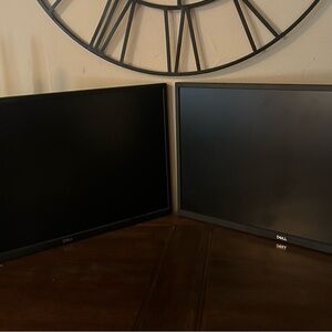 Dell Dual Black Monitors